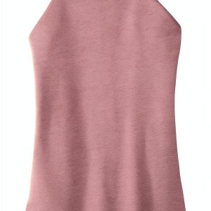 Rocker Tank Top Womens Sleeveless Rib Knit Curved Hem-0